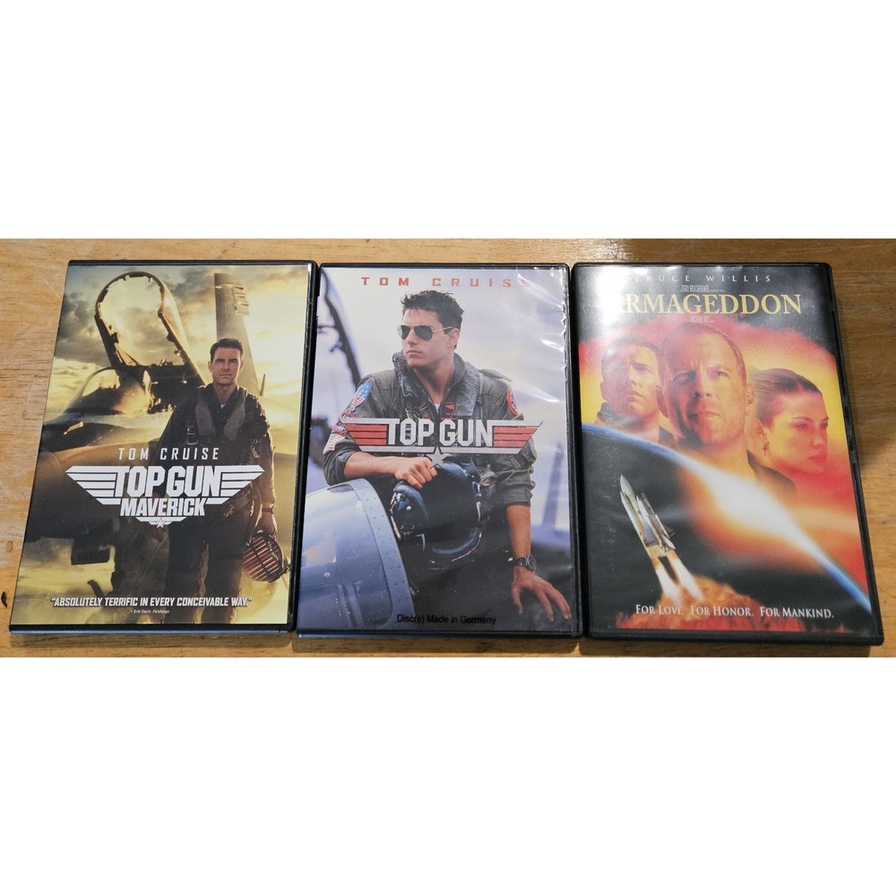 Top Gun Maverick Top Gun Armageddon DVD Movie Lot Tom Cruise Bruce Willis
